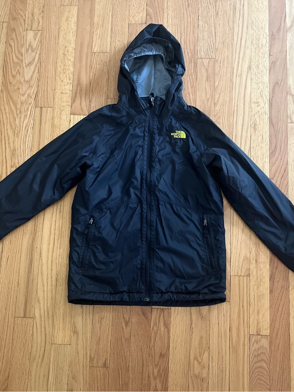 The North Face Kids tri-climate jacket Black with Yellow Logo